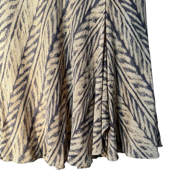 Lauren Ralph Lauren Women’s M Leaf Botanical Print Silk Linen Blend Midi Skirt - Picture 2 of 6